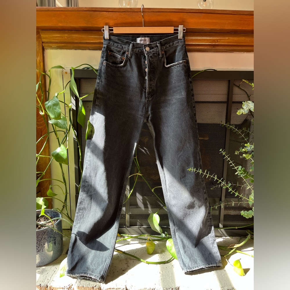 AGOLDE Straight Leg Jeans | Faded Black | 24